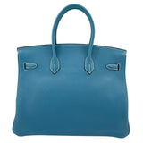 エルメス HERMES バーキン35 □E刻 ブルージーン SV金具 トゴ レディース ハンドバッグ