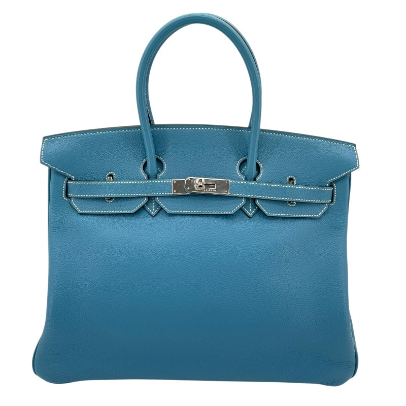 エルメス HERMES バーキン35 □E刻 ブルージーン SV金具 トゴ レディース ハンドバッグ