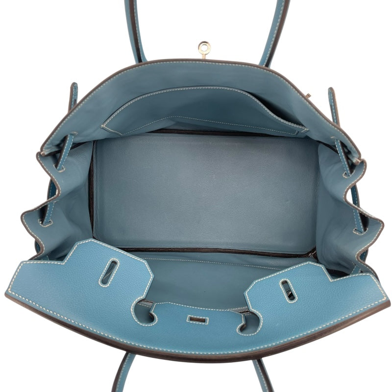 エルメス HERMES バーキン35 □E刻 ブルージーン SV金具 トゴ レディース ハンドバッグ