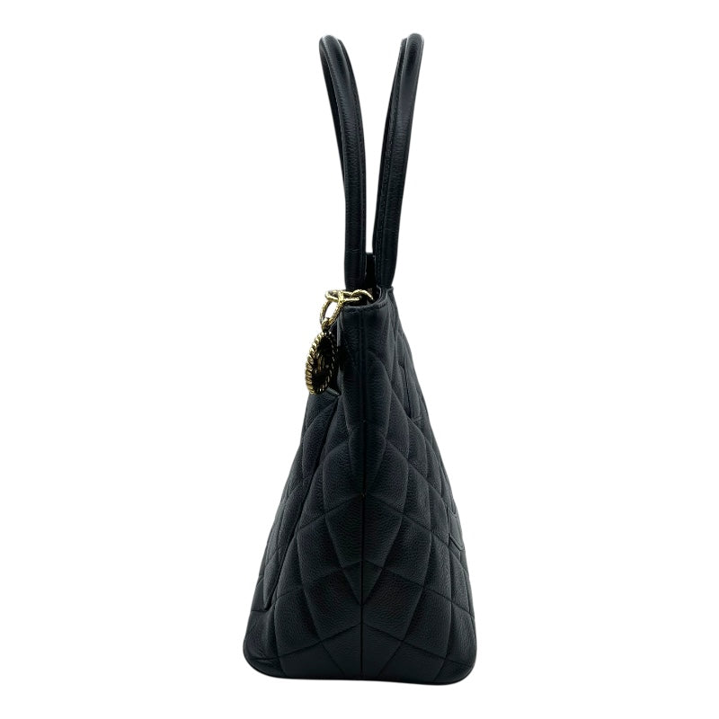 シャネル CHANEL 復刻トート A01804 7番台 ブラック GD金具 キャビアスキン レディース トートバッグ