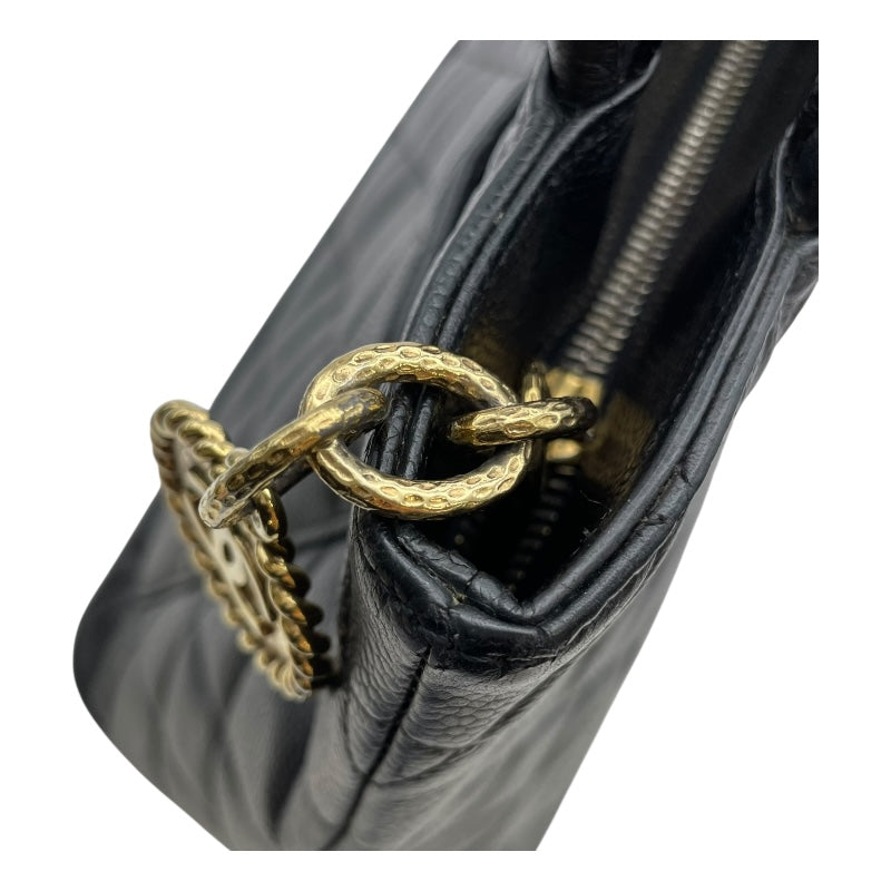 シャネル CHANEL 復刻トート A01804 7番台 ブラック GD金具 キャビアスキン レディース トートバッグ