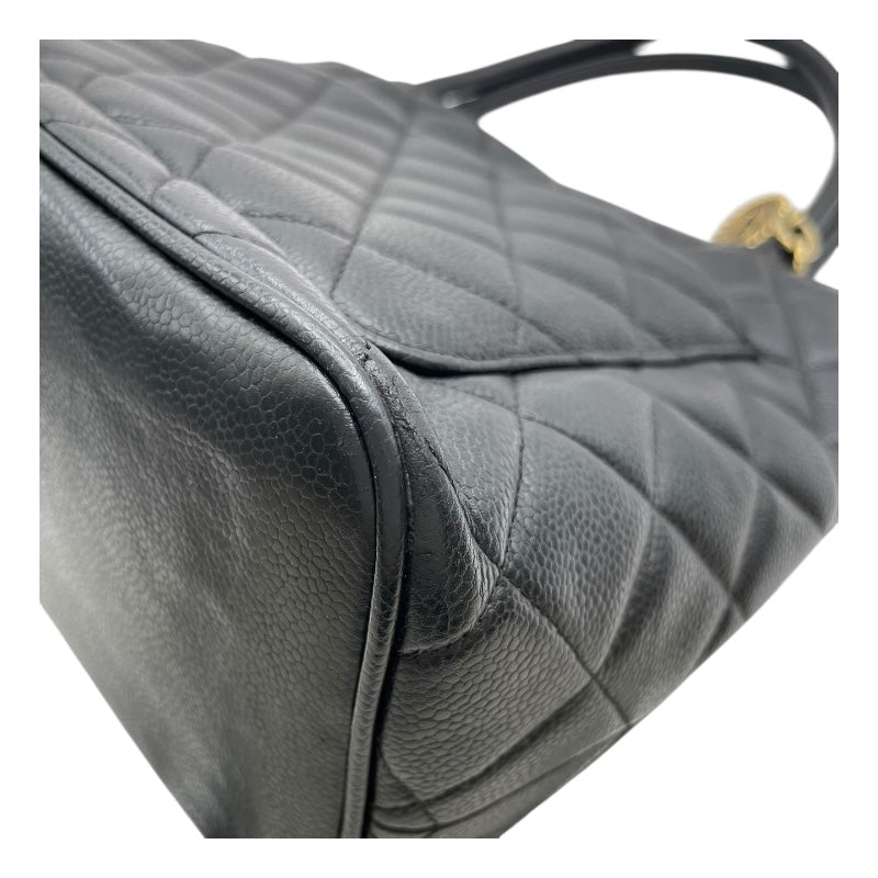 シャネル CHANEL 復刻トート A01804 7番台 ブラック GD金具 キャビアスキン レディース トートバッグ