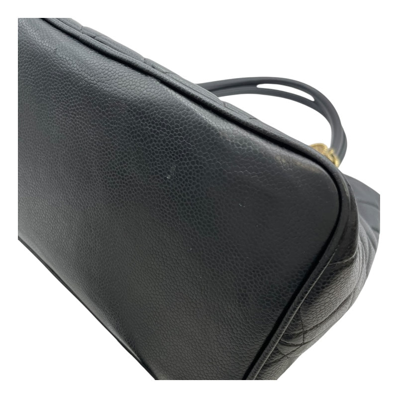 シャネル CHANEL 復刻トート A01804 7番台 ブラック GD金具 キャビアスキン レディース トートバッグ