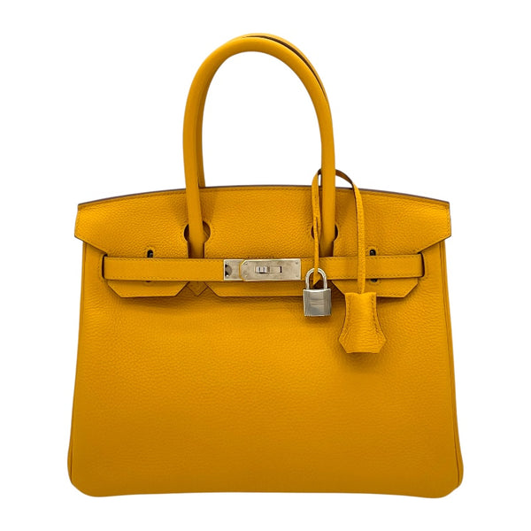 エルメス HERMES バーキン30 Y刻 ジューヌアンブル SV金具 トゴ レディース ハンドバッグ