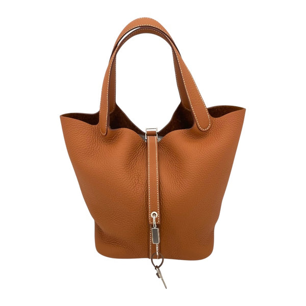 エルメス HERMES ピコタンロックMM K刻 ゴールド SV金具 トリヨンクレマンス レディース ハンドバッグ