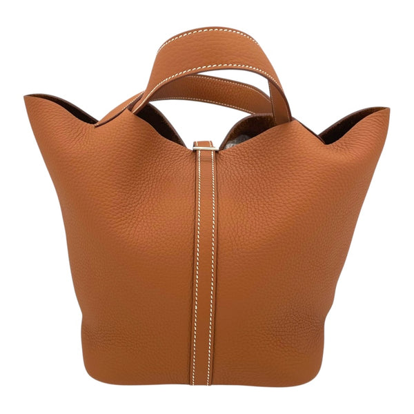 エルメス HERMES ピコタンロックMM K刻 ゴールド SV金具 トリヨンクレマンス レディース ハンドバッグ