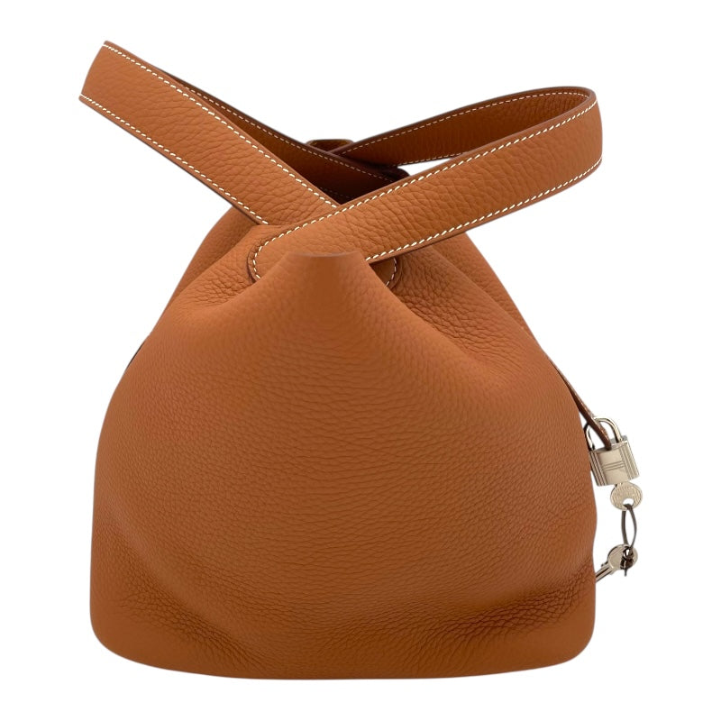 エルメス HERMES ピコタンロックMM K刻 ゴールド SV金具 トリヨンクレマンス レディース ハンドバッグ
