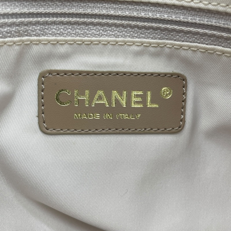 シャネル CHANEL ニュートラベルライン トート MM A15991 ベージュ GD金具 ナイロンジャガード レディース トートバッグ