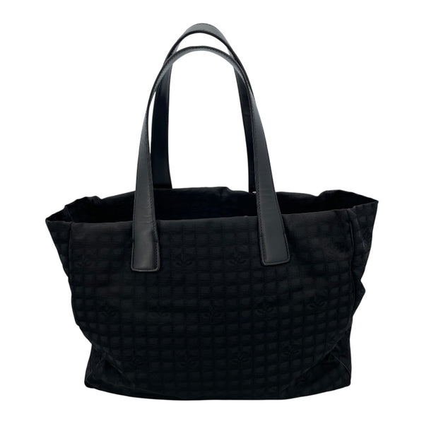 シャネル CHANEL ニュートラベル ライントート MM A26156 10番台 ブラック SV金具 ナイロンジャガード レディース トートバッグ