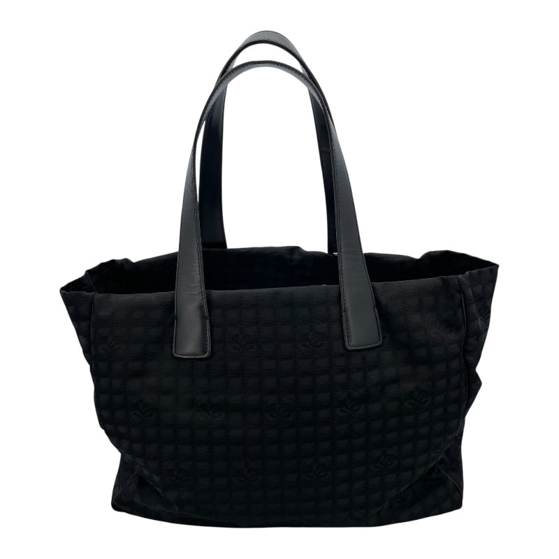 シャネル CHANEL ニュートラベル ライントート MM A26156 10番台 ブラック SV金具 ナイロンジャガード レディース トートバッグ