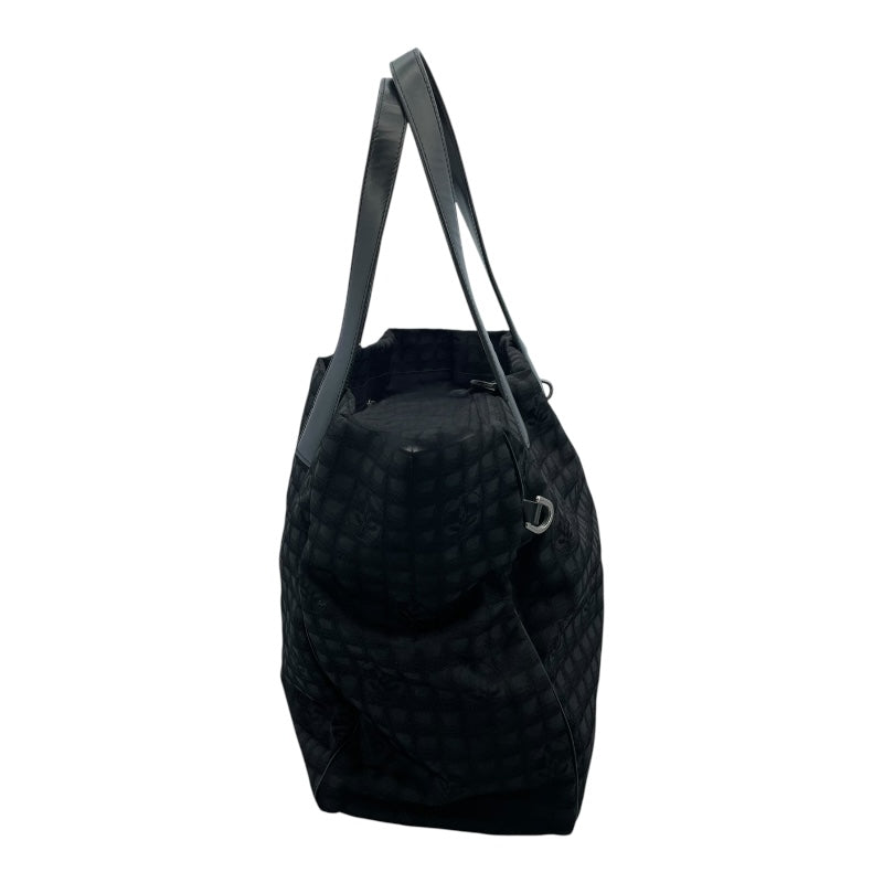 シャネル CHANEL ニュートラベル ライントート MM A26156 10番台 ブラック SV金具 ナイロンジャガード レディース トートバッグ