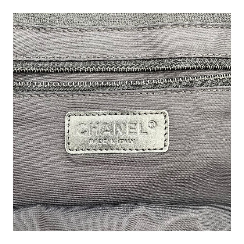 シャネル CHANEL ニュートラベル ライントート MM A26156 10番台 ブラック SV金具 ナイロンジャガード レディース トートバッグ