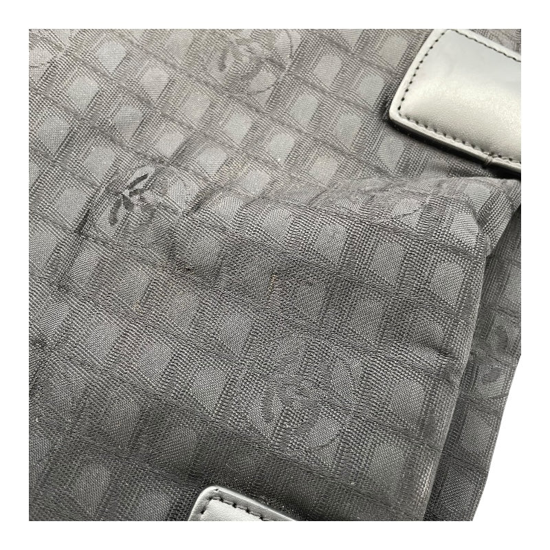 シャネル CHANEL ニュートラベル ライントート MM A26156 10番台 ブラック SV金具 ナイロンジャガード レディース トートバッグ