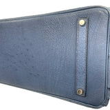 エルメス HERMES バーキン35 □E刻 ブルージーン SV金具 オーストリッチ レディース ハンドバッグ