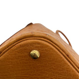 エルメス HERMES ボリード35 □C刻 サフラン GD金具 オーストリッチ レディース ショルダーバッグ