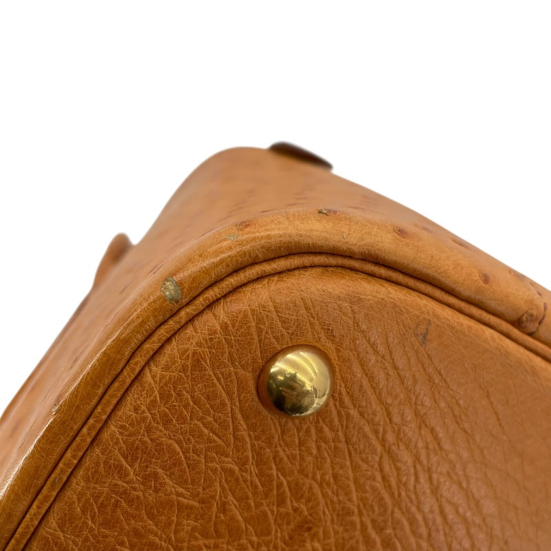 エルメス HERMES ボリード35 □C刻 サフラン GD金具 オーストリッチ レディース ショルダーバッグ