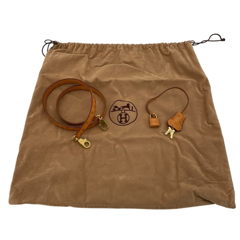 エルメス HERMES ボリード35 □C刻 サフラン GD金具 オーストリッチ レディース ショルダーバッグ
