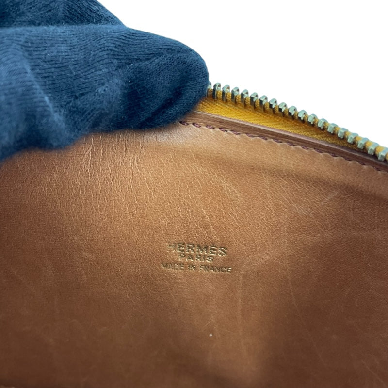 エルメス HERMES ボリード35 □C刻 サフラン GD金具 オーストリッチ レディース ショルダーバッグ
