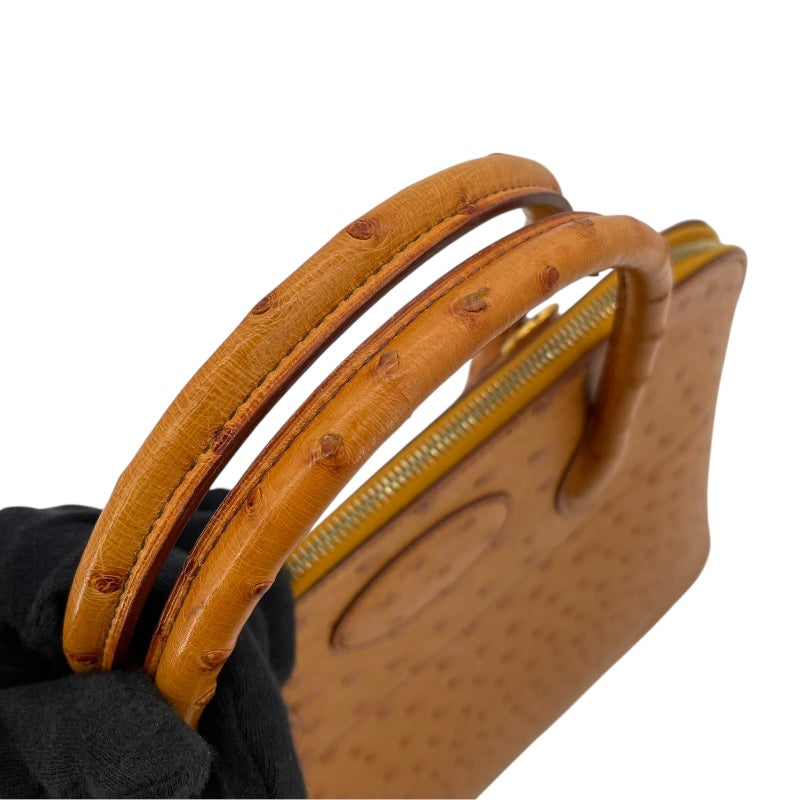 エルメス HERMES ボリード35 □C刻 サフラン GD金具 オーストリッチ レディース ショルダーバッグ