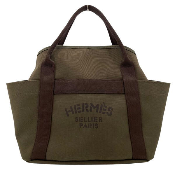 エルメス HERMES サックドパンサージュ A刻 カーキ トワル レディース トートバッグ
