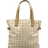 シャネル CHANEL ニュートラベルライン トート MM A15991 ベージュ GD金具 ナイロンジャガード レディース トートバッグ