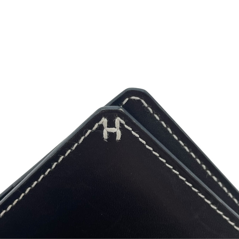 エルメス HERMES Hセリエ W刻 ショコラ ボックスカーフ レディース カードケース