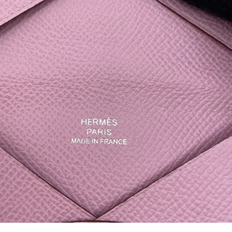 エルメス HERMES カルヴィ Y刻 モーヴ シルベストル SV金具 エプソン ユニセックス カードケース