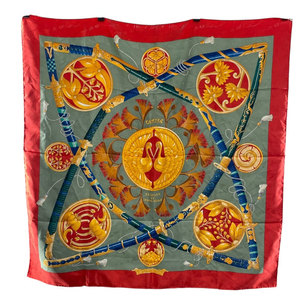エルメス HERMES カレ90 PRINCES DU SOLEIL LEVANT マルチカラー シルク レディース スカーフ