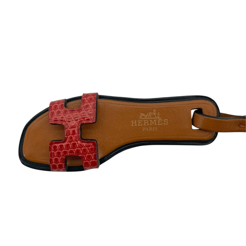 エルメス HERMES オランナノ サンギーヌxナチュラルサブレxブラック リザード/ヴォーバトラー/ヴァッシュハンター レディース キーホルダー