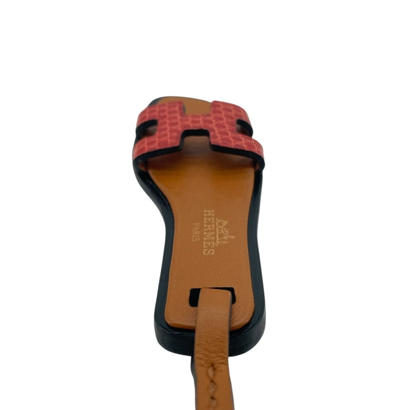 エルメス HERMES オランナノ サンギーヌxナチュラルサブレxブラック リザード/ヴォーバトラー/ヴァッシュハンター レディース キーホルダー