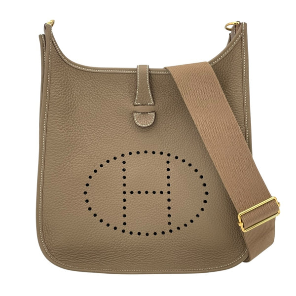 エルメス HERMES エヴリン3PM W刻 エトゥープ GD金具 トリヨン レディース ショルダーバッグ