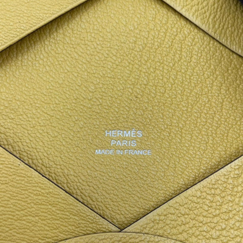 エルメス HERMES カルヴィ K刻 サン SV金具 シェーブル ユニセックス カードケース