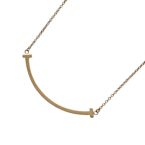 ティファニー TIFFANY＆CO Tスマイルネックレススモール ピンクゴールド Au750 ジュエリー