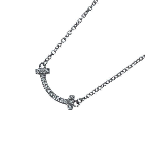 ティファニー TIFFANY＆CO Tスマイルネックレスマイクロミニ ホワイトゴールド Au750 ジュエリー
