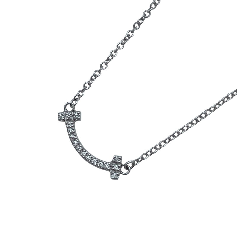ティファニー TIFFANY＆CO Tスマイルネックレスマイクロミニ ホワイトゴールド Au750 ジュエリー