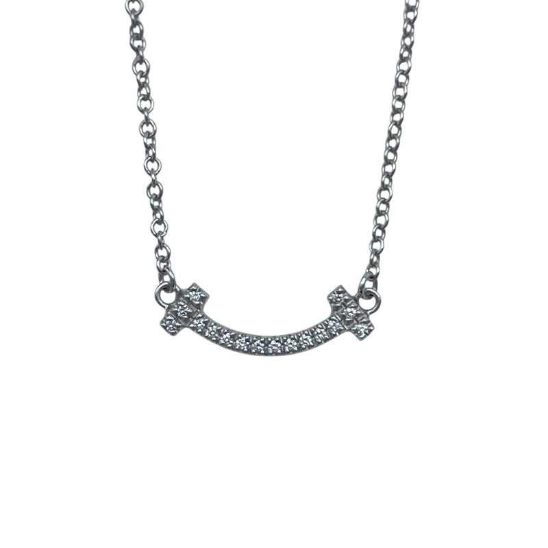 ティファニー TIFFANY＆CO Tスマイルネックレスマイクロミニ ホワイトゴールド Au750 ジュエリー