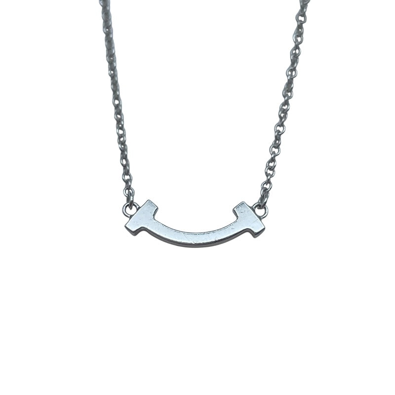 ティファニー TIFFANY＆CO Tスマイルネックレスマイクロミニ ホワイトゴールド Au750 ジュエリー