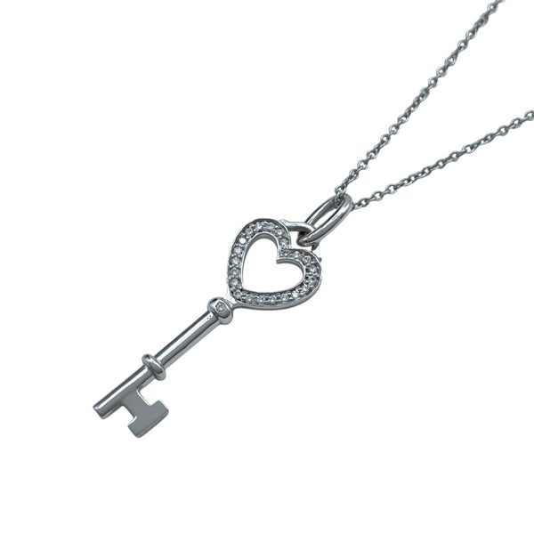 ティファニー TIFFANY＆CO ハートキーネックレス ホワイトゴールド 750