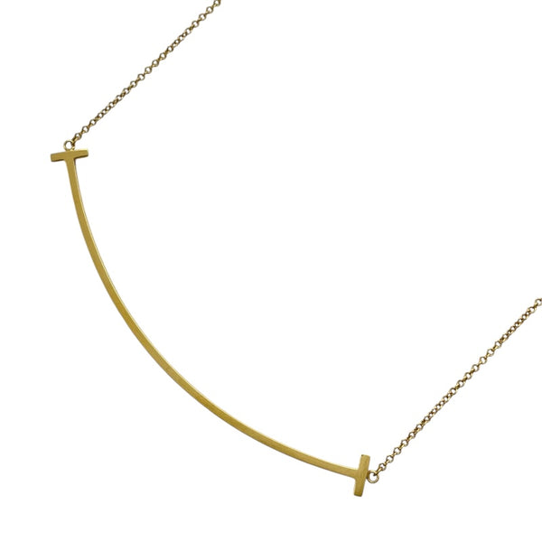 ティファニー TIFFANY＆CO Tスマイルネックrㇲラージ ゴールド Au750 ジュエリー