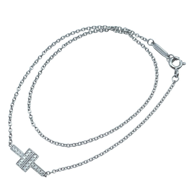 ティファニー TIFFANY＆CO T TWOダブルチェーンブレス ホワイトゴールド Au750 ジュエリー