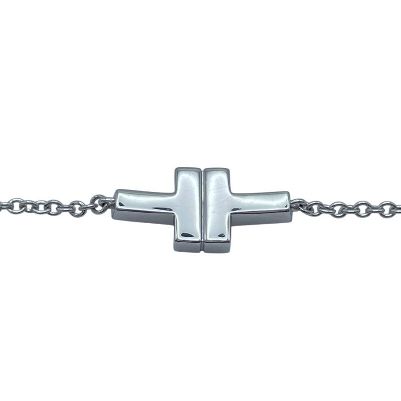 ティファニー TIFFANY＆CO T TWOダブルチェーンブレス ホワイトゴールド Au750 ジュエリー