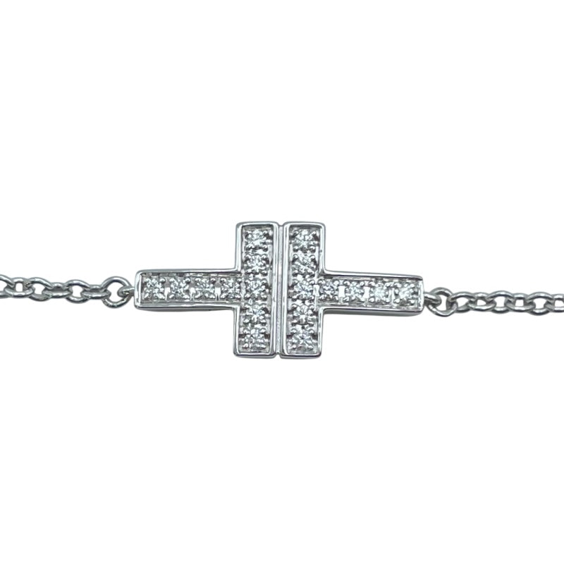 ティファニー TIFFANY＆CO T TWOダブルチェーンブレス ホワイトゴールド Au750 ジュエリー