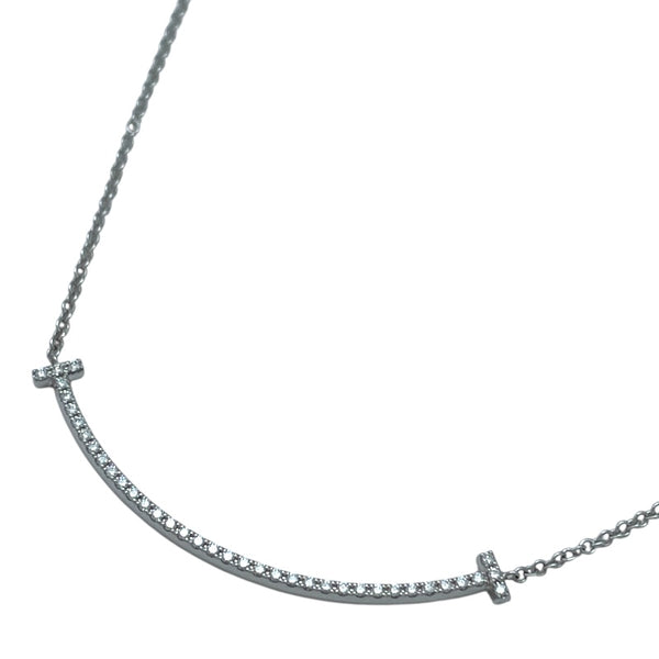 ティファニー TIFFANY＆CO Tスマイルネックレススモール ホワイトゴールド Au750/ダイヤモンド ジュエリー