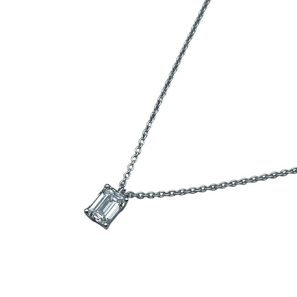 グラフ GRAFF エメラルドカットダイヤネックレス プラチナ K18WG/Pt950 ジュエリー
