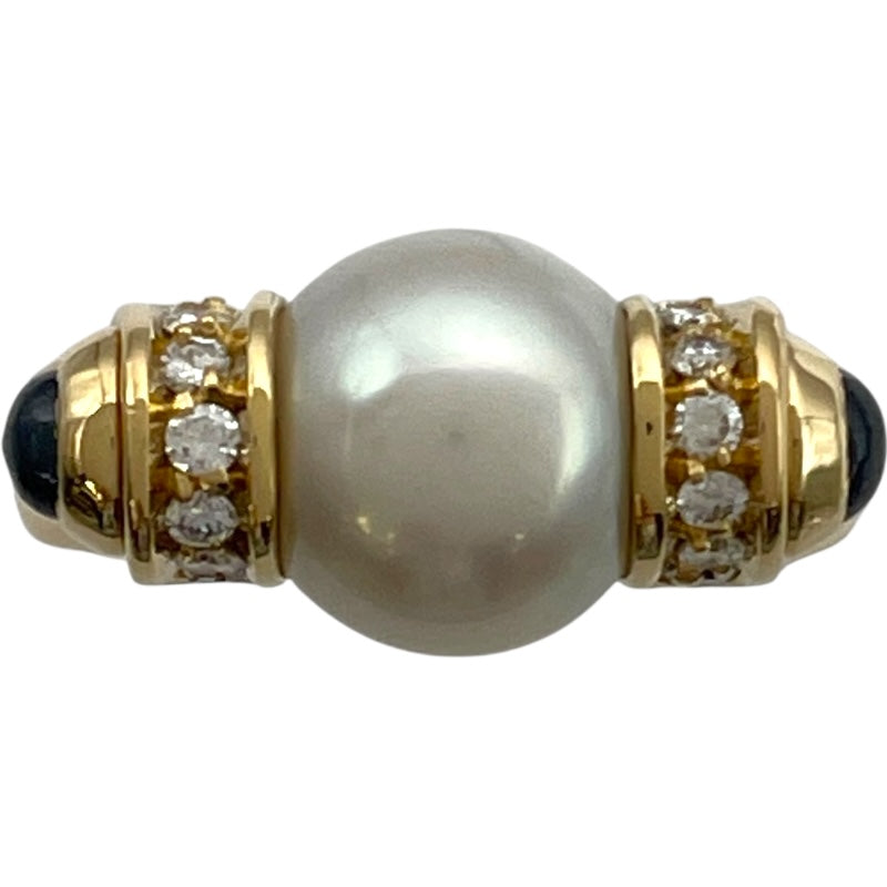 ブルガリ BVLGARI プレステージリング ゴールド 750/パール/サファイア/ダイヤモンド ジュエリー