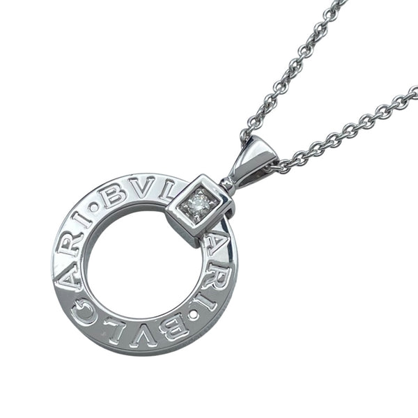 ブルガリ BVLGARI ブルガリブルガリ1Pダイヤサークルネックレス ホワイトゴールド 750 ジュエリー
