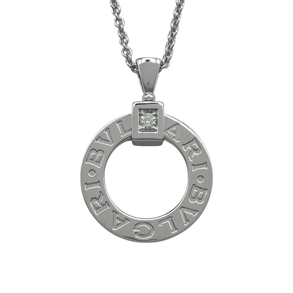 ブルガリ BVLGARI ブルガリブルガリ1Pダイヤサークルネックレス ホワイトゴールド 750 ジュエリー