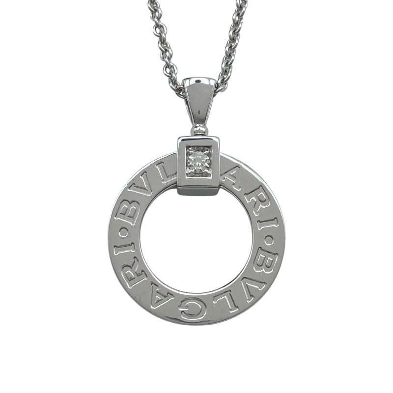 ブルガリ BVLGARI ブルガリブルガリ1Pダイヤサークルネックレス ホワイトゴールド 750 ジュエリー