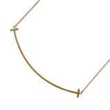 ティファニー TIFFANY＆CO Tスマイルネックレスラージ ピンクゴールド Au750 ジュエリー