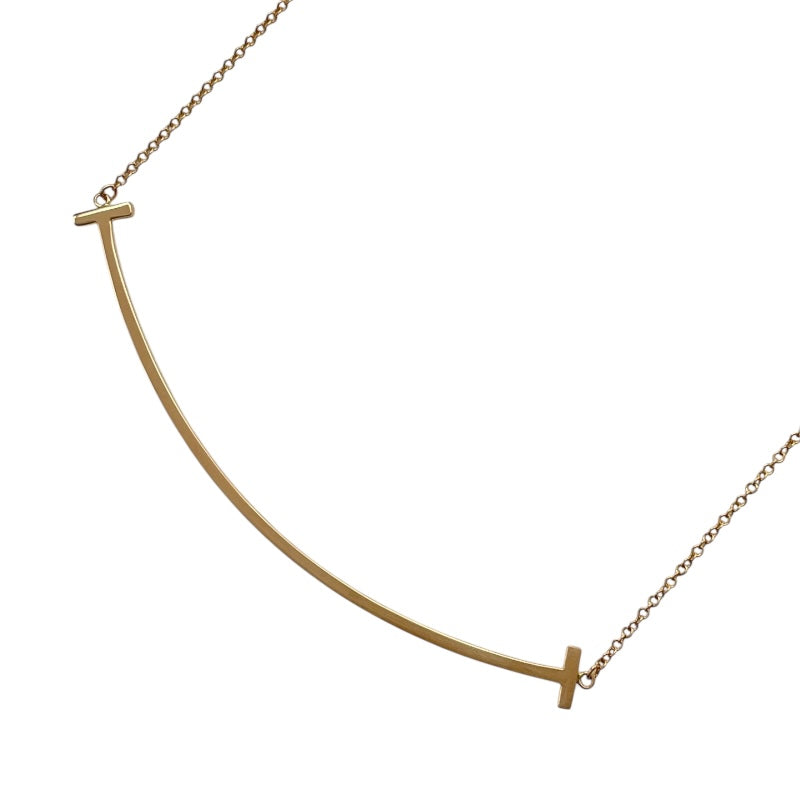 ティファニー TIFFANY＆CO Tスマイルネックレスラージ ピンクゴールド Au750 ジュエリー